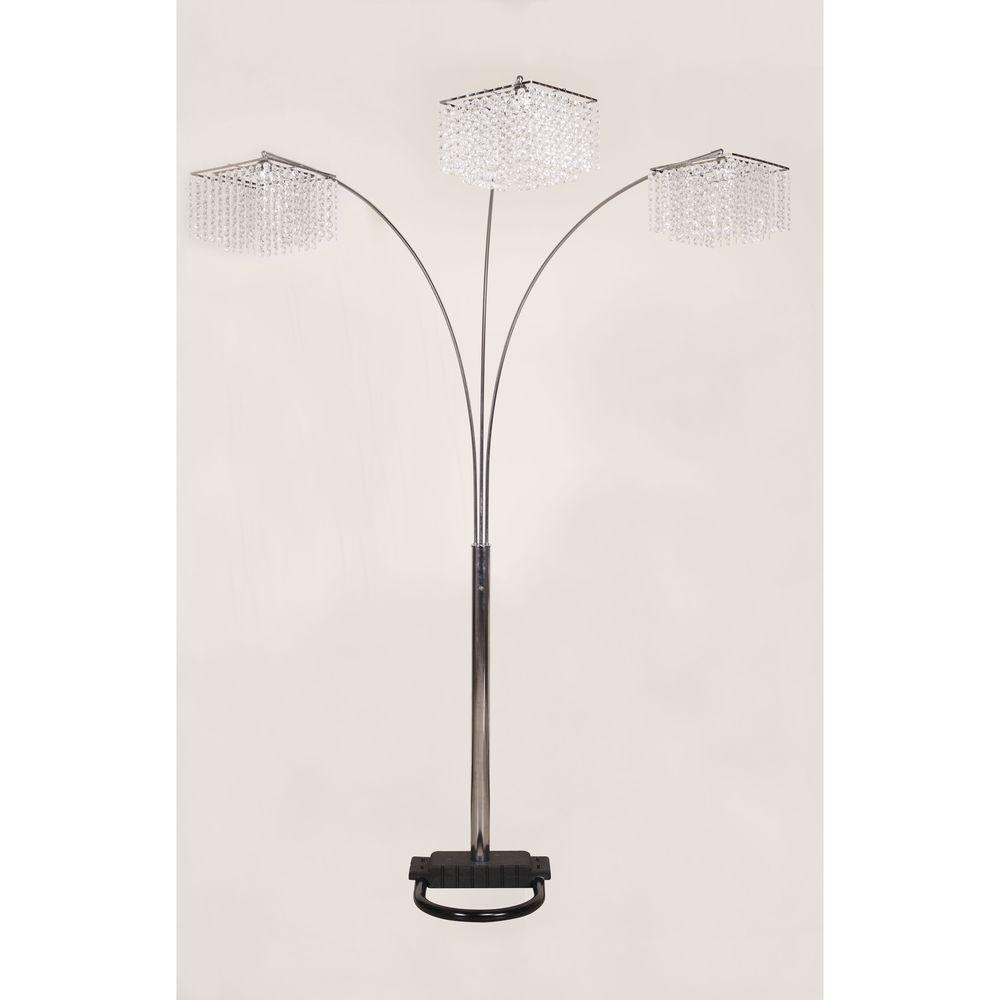 Ore International 84 In 3 Crystal Inspirational Arch Floor Lamp within measurements 1000 X 1000