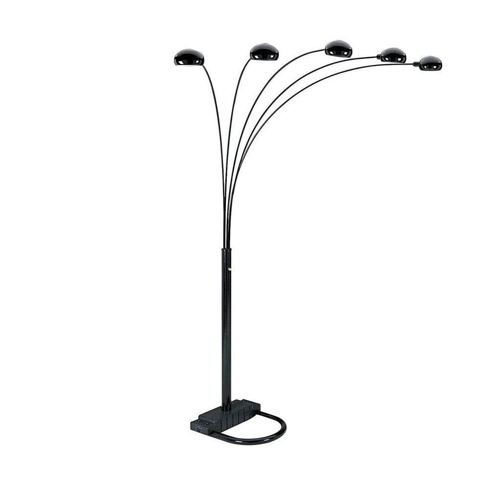 Ore International 84 In 5 Arms Arch Black Floor Lamp within proportions 1000 X 1000