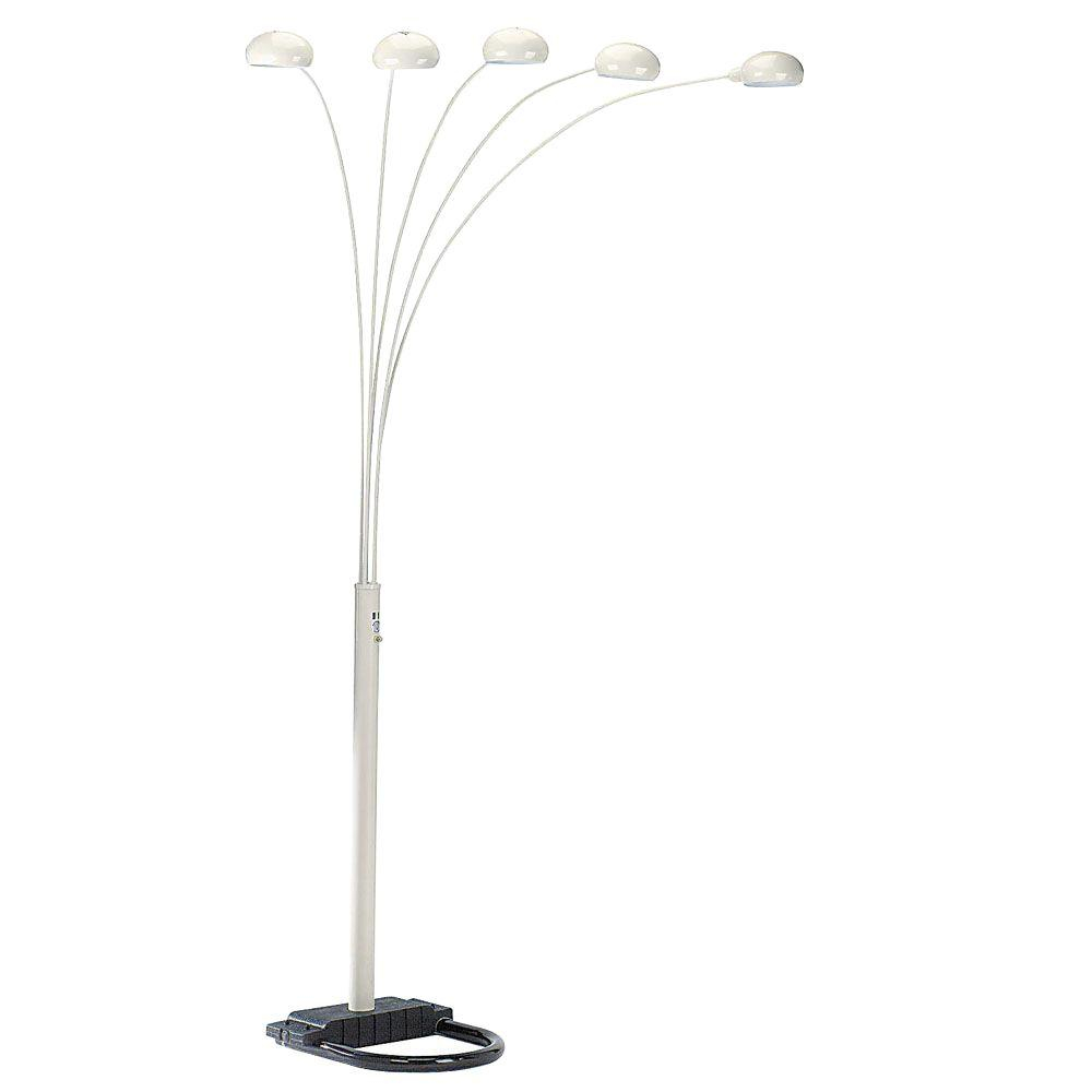 Ore International 84 In 5 Arms White Arch Floor Lamp pertaining to dimensions 1000 X 1000