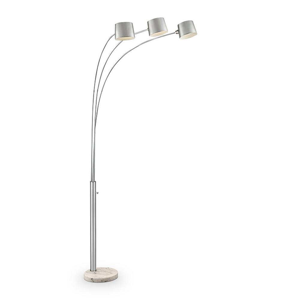 Ore International Nova 81 In Silver 3 Arc Floor Lamp intended for dimensions 1000 X 1000