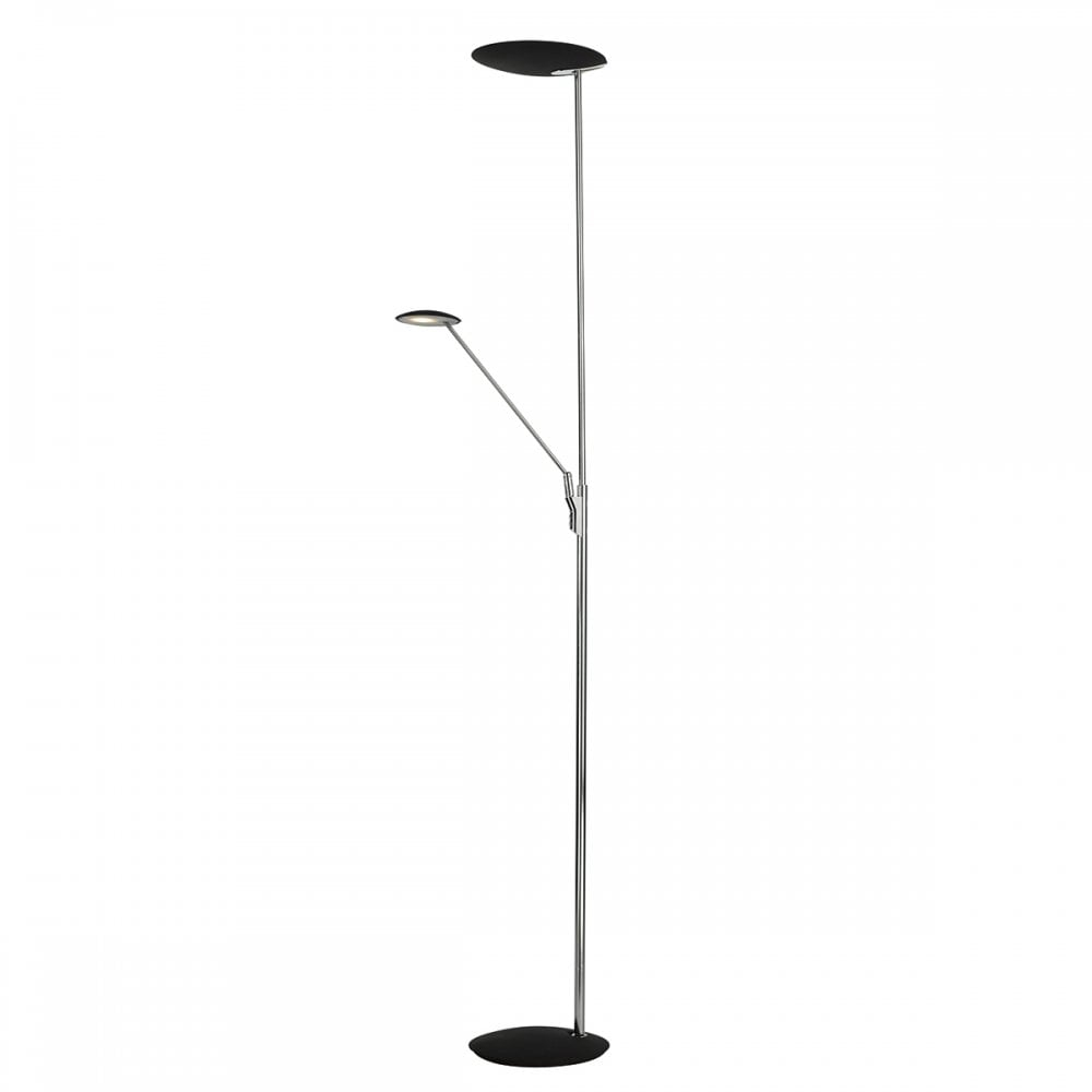 Oundle Led Floor Lamp With Reading Light Pol Ch And Matt Black throughout dimensions 1000 X 1000