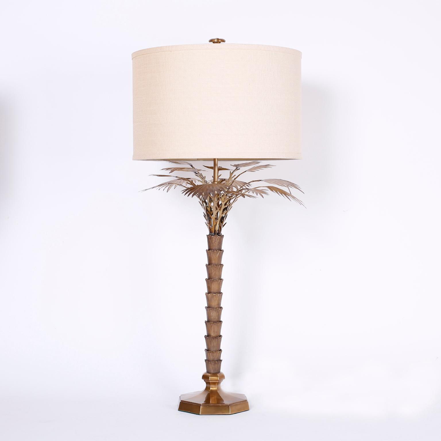 Pair Of Bronze Palm Tree Table Lamps Bei 1stdibs regarding sizing 1536 X 1536
