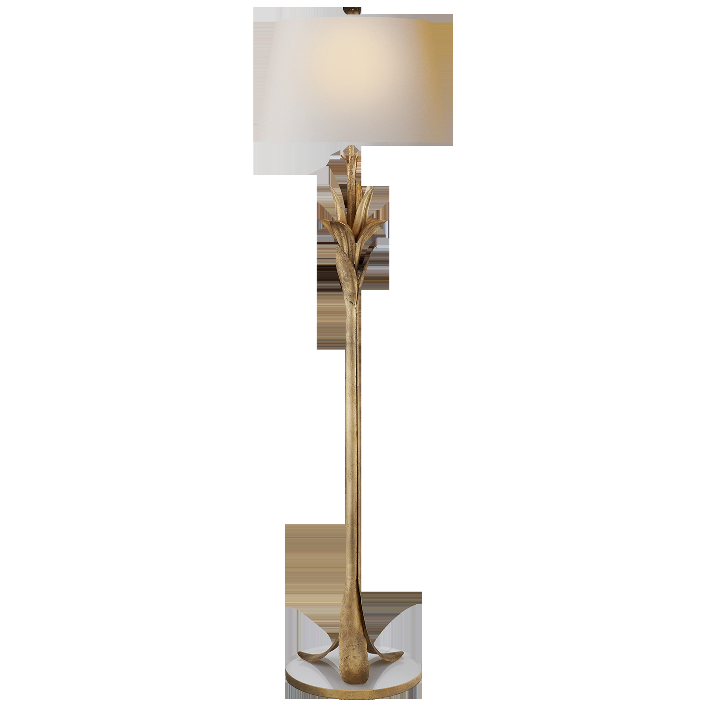 Palm Leaf Floor Lamp In Gilded Iron With Natural Paper Shade with proportions 1440 X 1440