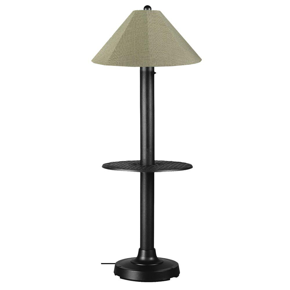 Patio Living Concepts Catalina 635 In Black Outdoor Floor Lamp With Tray Table And Basil Linen Shade regarding measurements 1000 X 1000