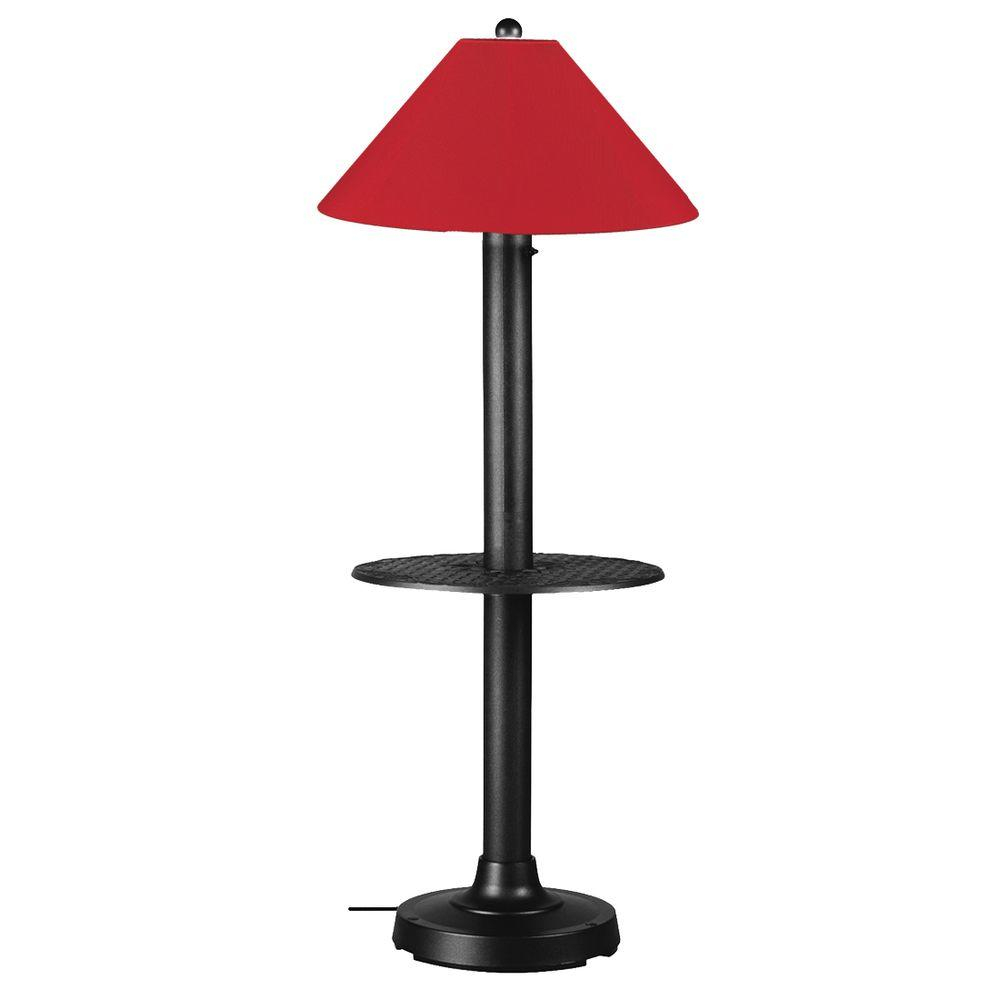 Patio Living Concepts Catalina 635 In Black Outdoor Floor Lamp With Tray Table And Jockey Red Shade for dimensions 1000 X 1000