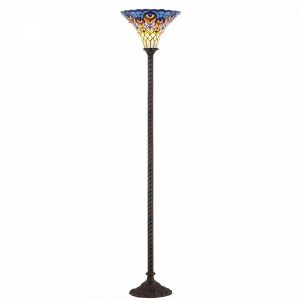 Peacock Tiffany Style 70 Torchiere Led Floor Lamp Bronze Jonathan Y with regard to measurements 1500 X 1500