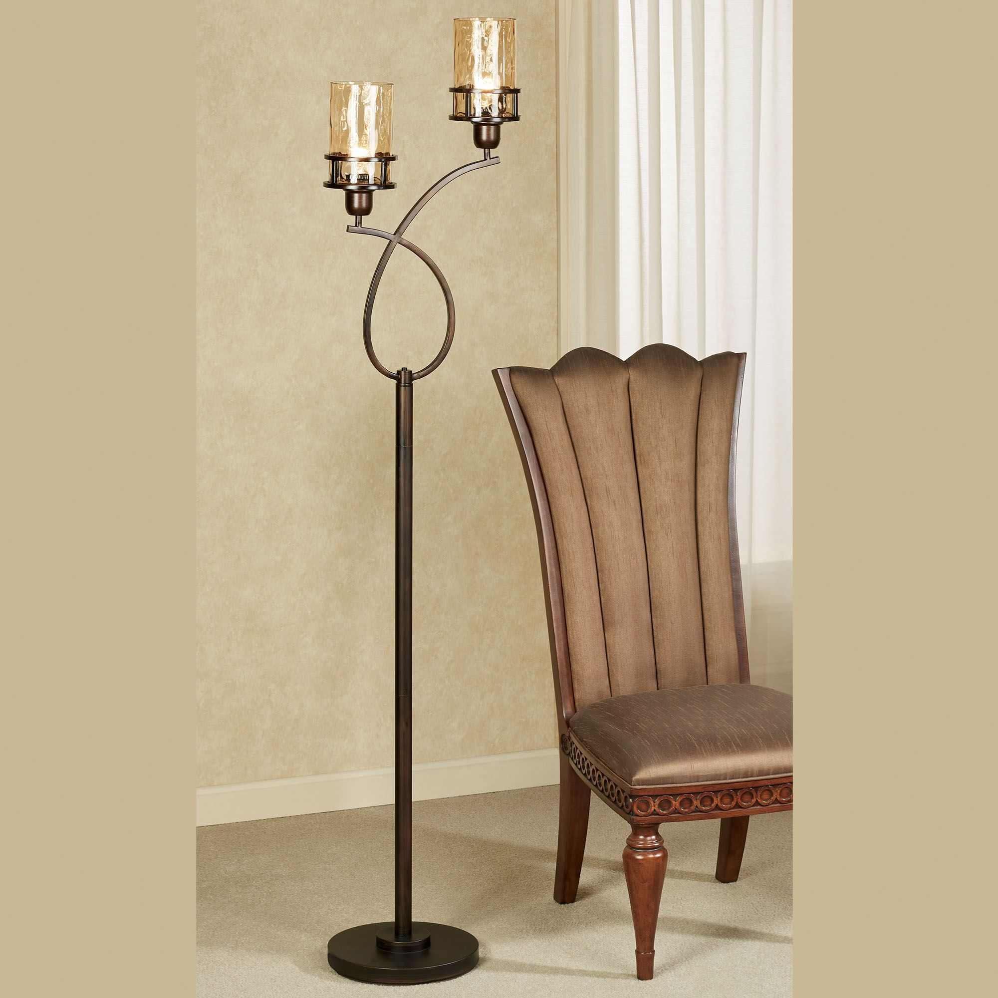 Perry Bronze Metal Uplight Floor Lamp With Edison Bulbs in dimensions 2000 X 2000