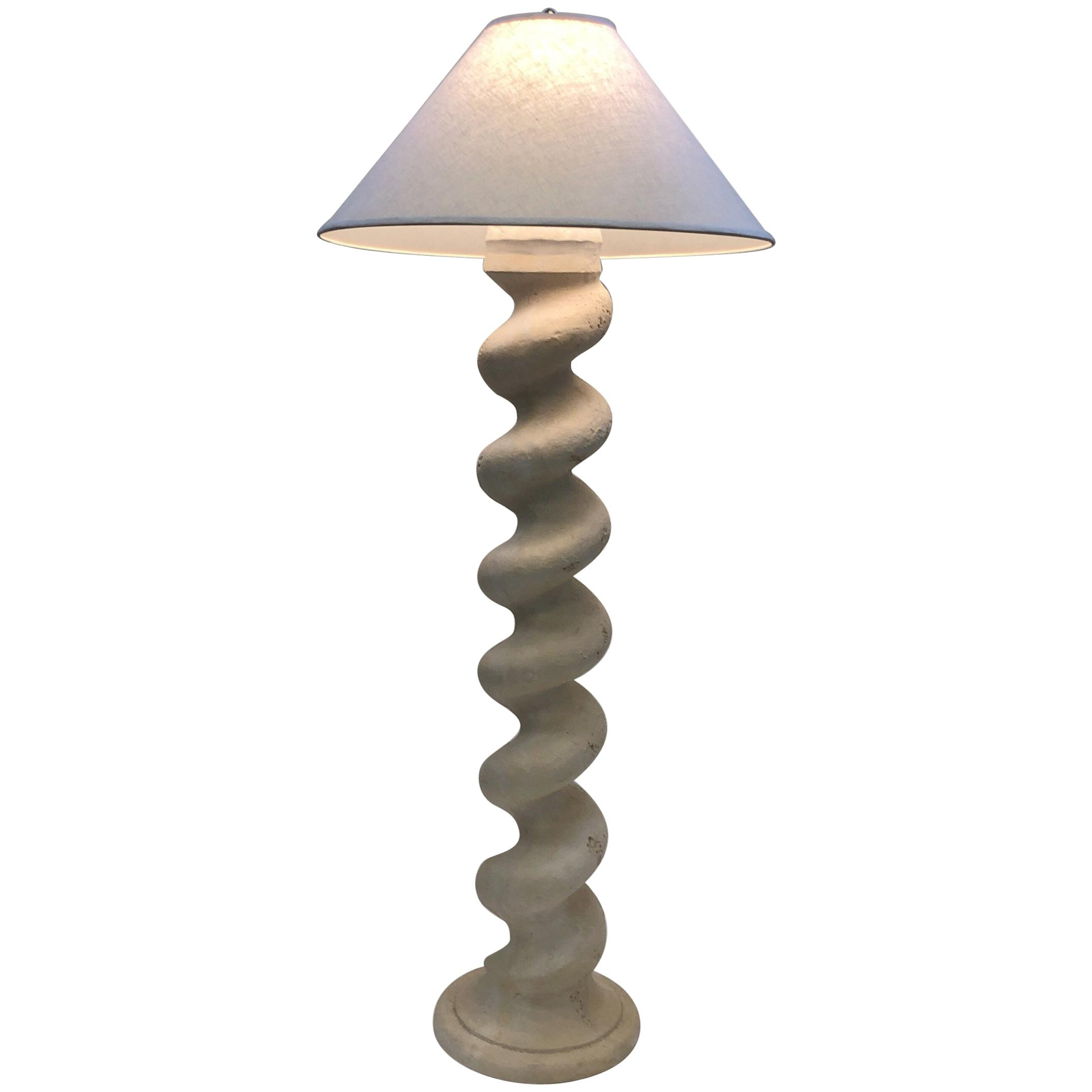 Plaster And Brass Spiral Column Floor Lamp Michael Taylor intended for measurements 2146 X 2146