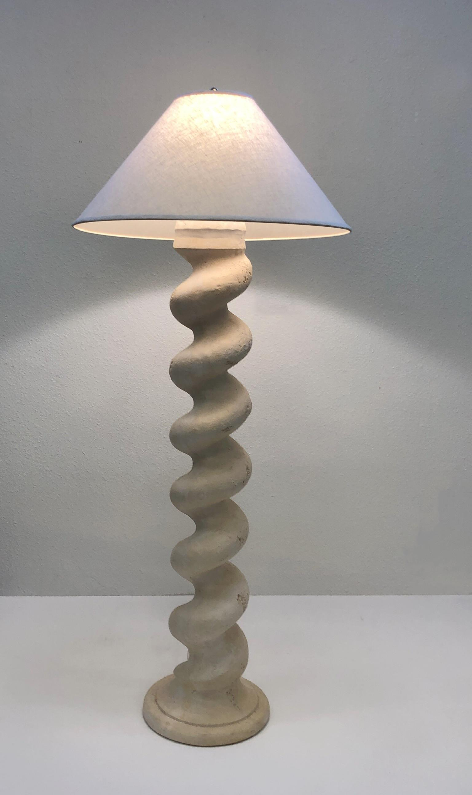 Plaster And Brass Spiral Column Floor Lamp Michael Taylor with measurements 1536 X 2585