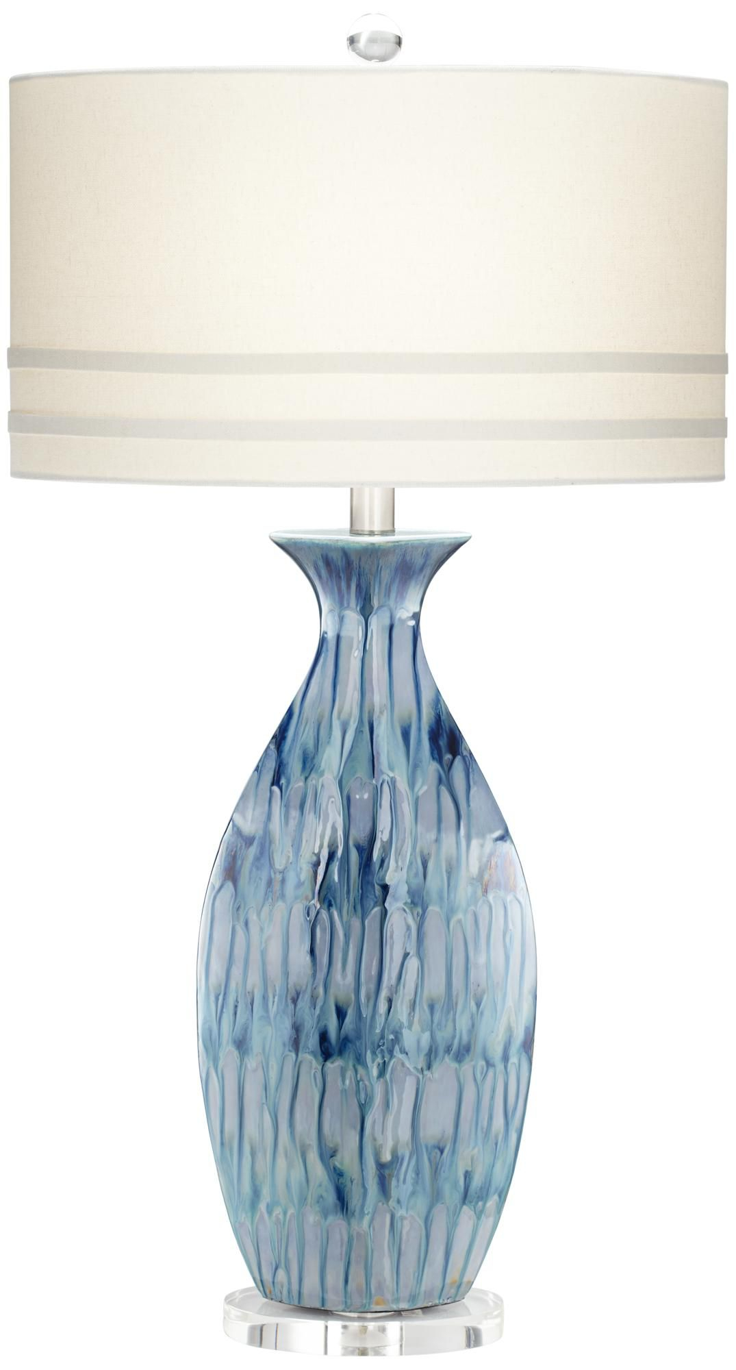 Possini Euro Annette Blue Drip Ceramic Table Lamp 1v227 with regard to size 1075 X 2000