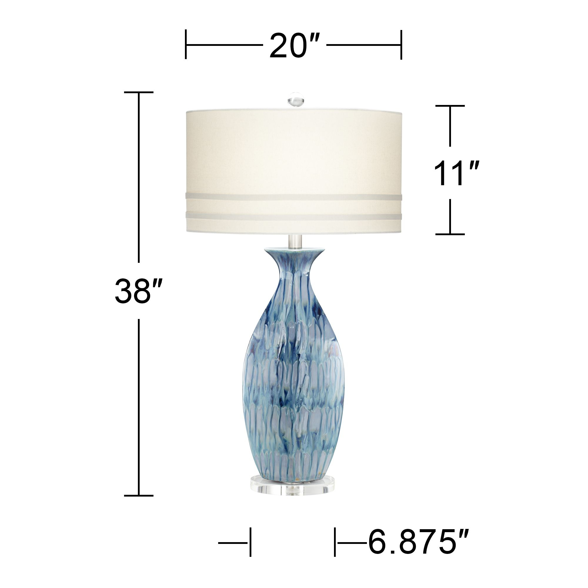 Possini Euro Design Coastal Table Lamp Ceramic Blue Drip in dimensions 2000 X 2000