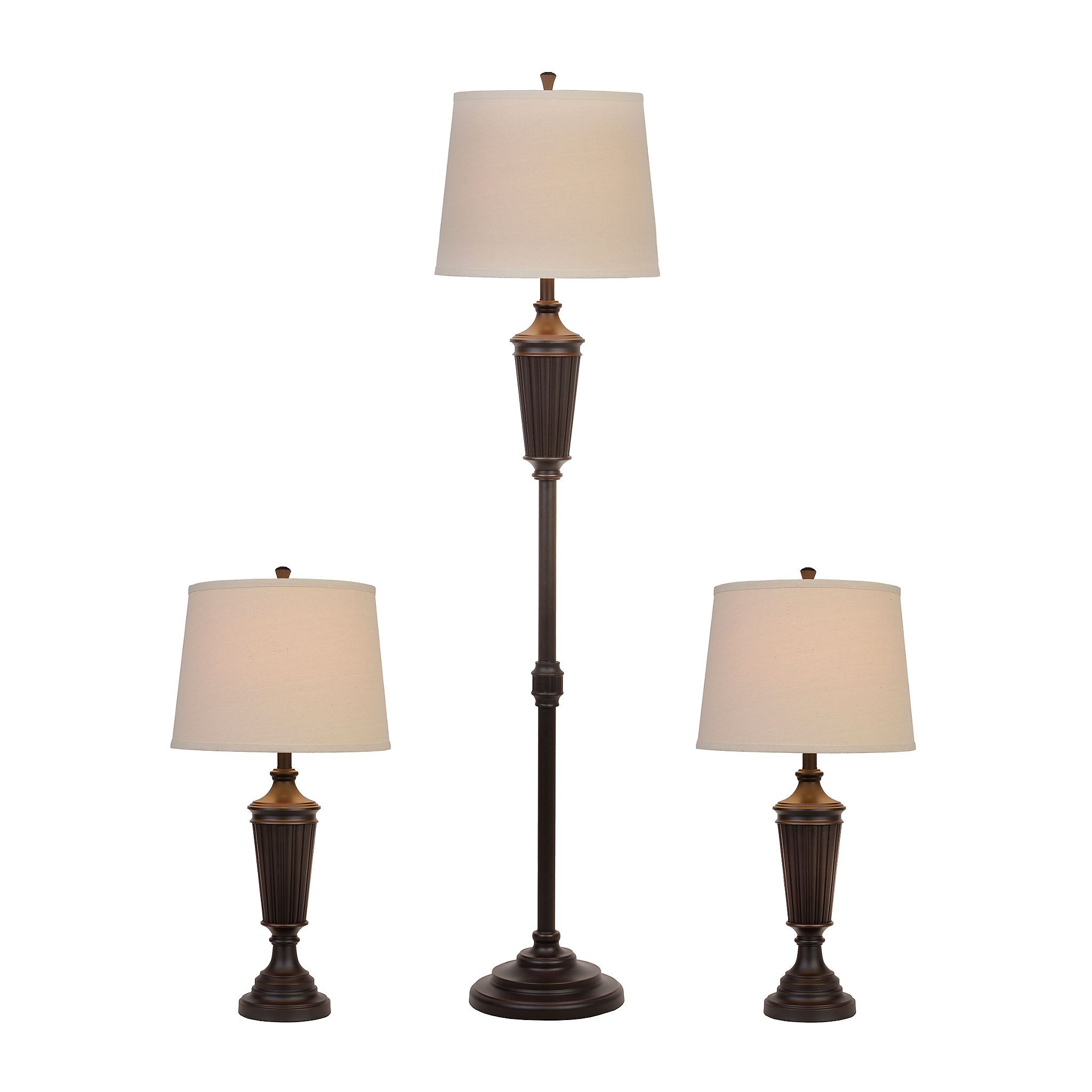 Product Details Bronze Fluted Floor And Table Lamps Set Of pertaining to proportions 2048 X 2048