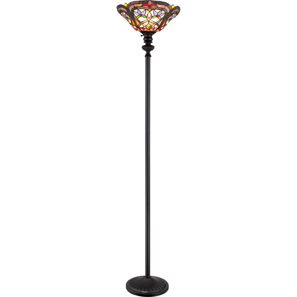 Quoizel Portfolio 72 Tiffany Torchiere Lamp Mystic Black pertaining to proportions 1000 X 1000