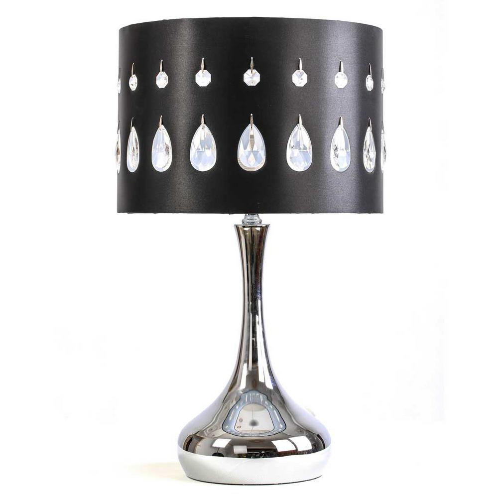 River Of Goods 21 In Silver Indoor Table Lamp With Crystal Noir Shade intended for measurements 1000 X 1000