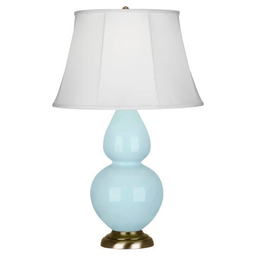 Robert Abbey Ba Blue Double Gourd Table Lamp In Ba Blue Glazed Ceramic With Antique Natural Brass Finished Accents 1666 pertaining to size 1000 X 1000