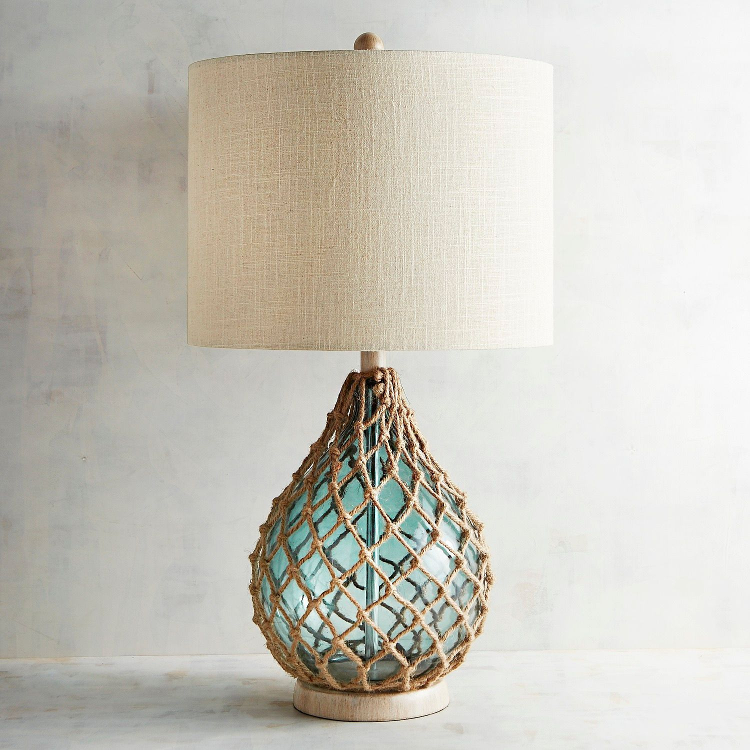 Rope Sea Glass Table Lamp Nautical Lamps Bedroom Lamps pertaining to proportions 1500 X 1500