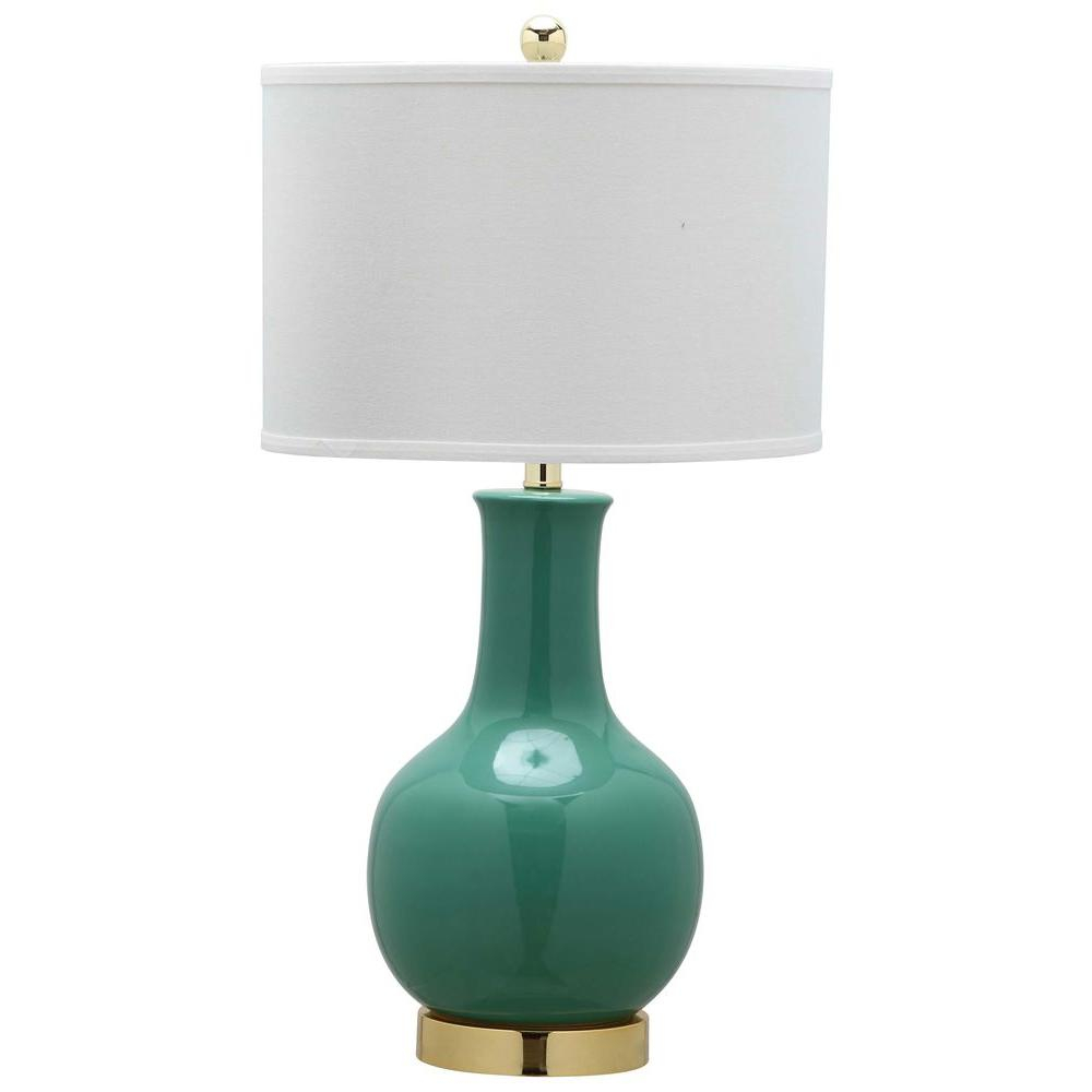 Safavieh 275 In Emerald Ceramic Paris Lamp With White Shade intended for size 1000 X 1000