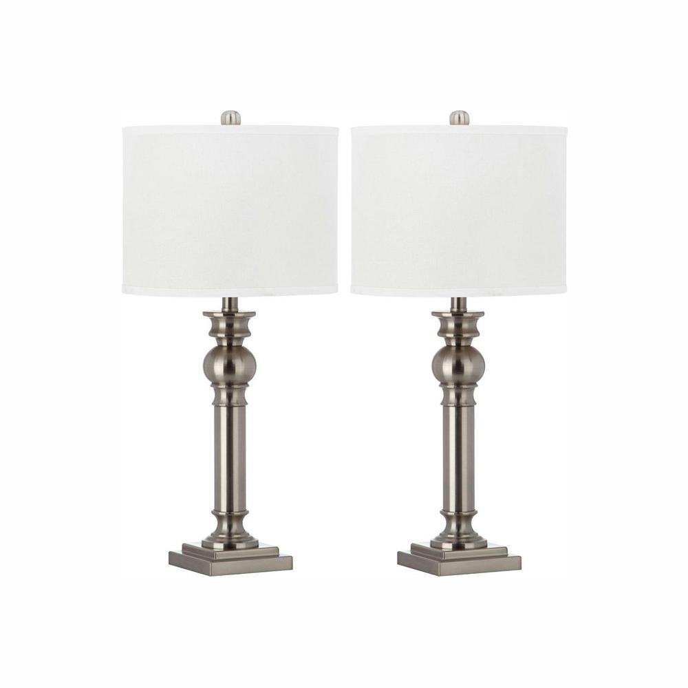 Safavieh Argos Column 2825 In Nickel Table Lamp With Off for size 1000 X 1000