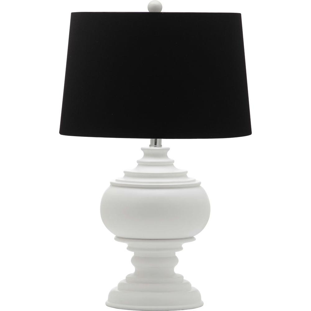 Safavieh Callaway 2625 In White Table Lamp With Black Shade intended for sizing 1000 X 1000