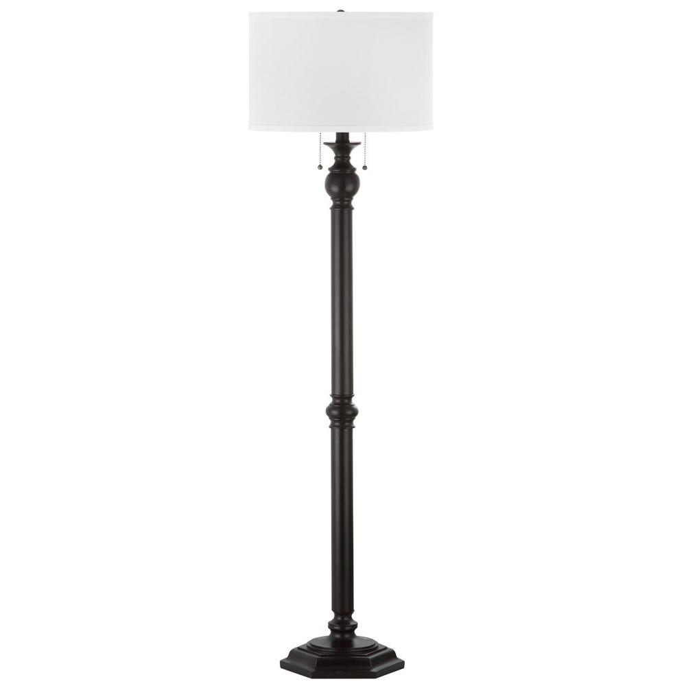 Safavieh Jessie 5875 In Oil Rubbed Bronze Floor Lamp With White Shade with proportions 1000 X 1000