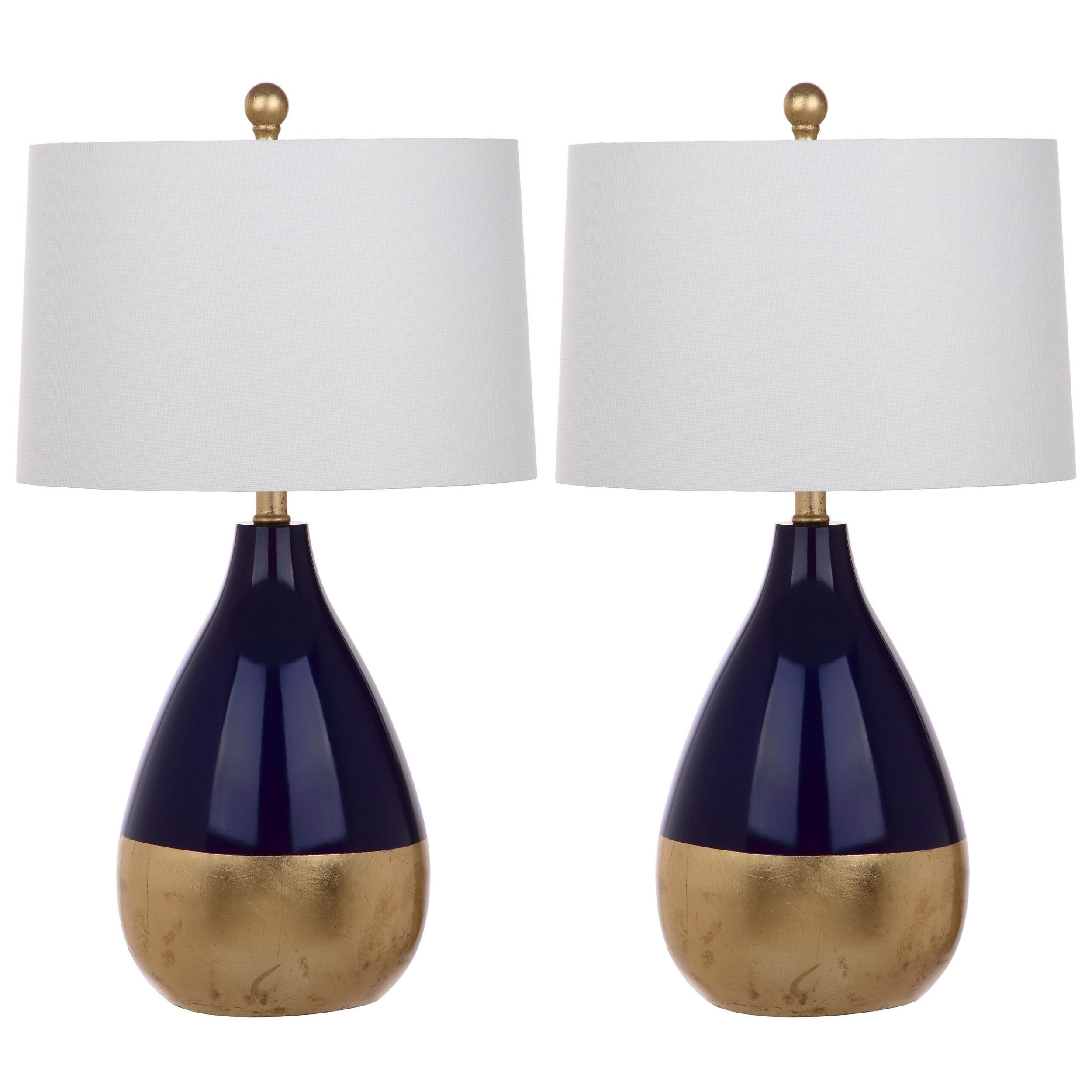 Safavieh Lighting 24 Inch Kingship Navy Gold Table Lamp in proportions 2500 X 2500