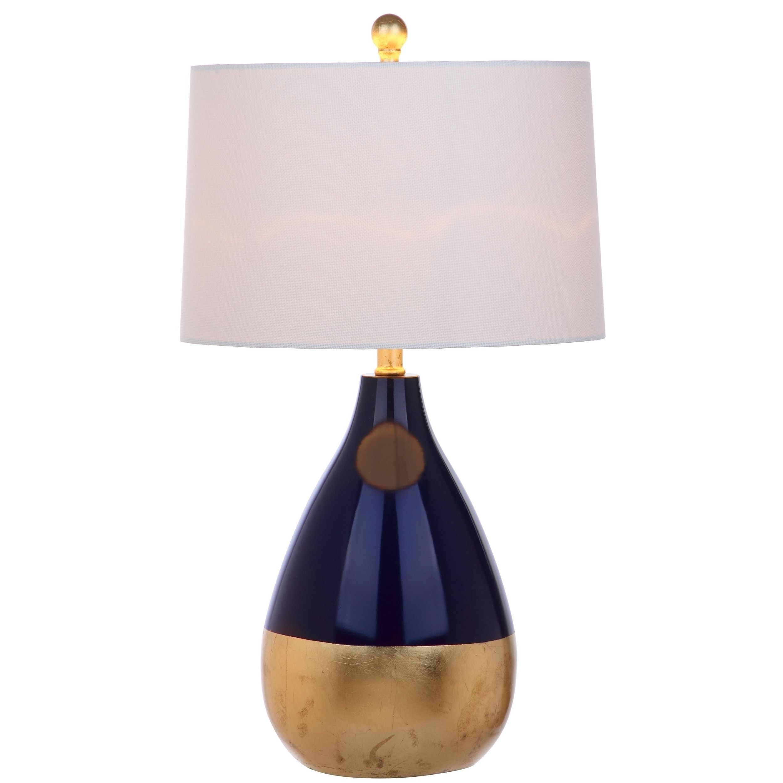 Safavieh Lighting 24 Inch Kingship Navy Gold Table Lamp throughout size 2500 X 2500