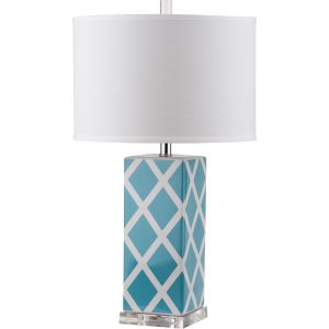 Safavieh Lighting 27 Inch Garden Lattice Light Blue Table Lamp for proportions 3000 X 3000