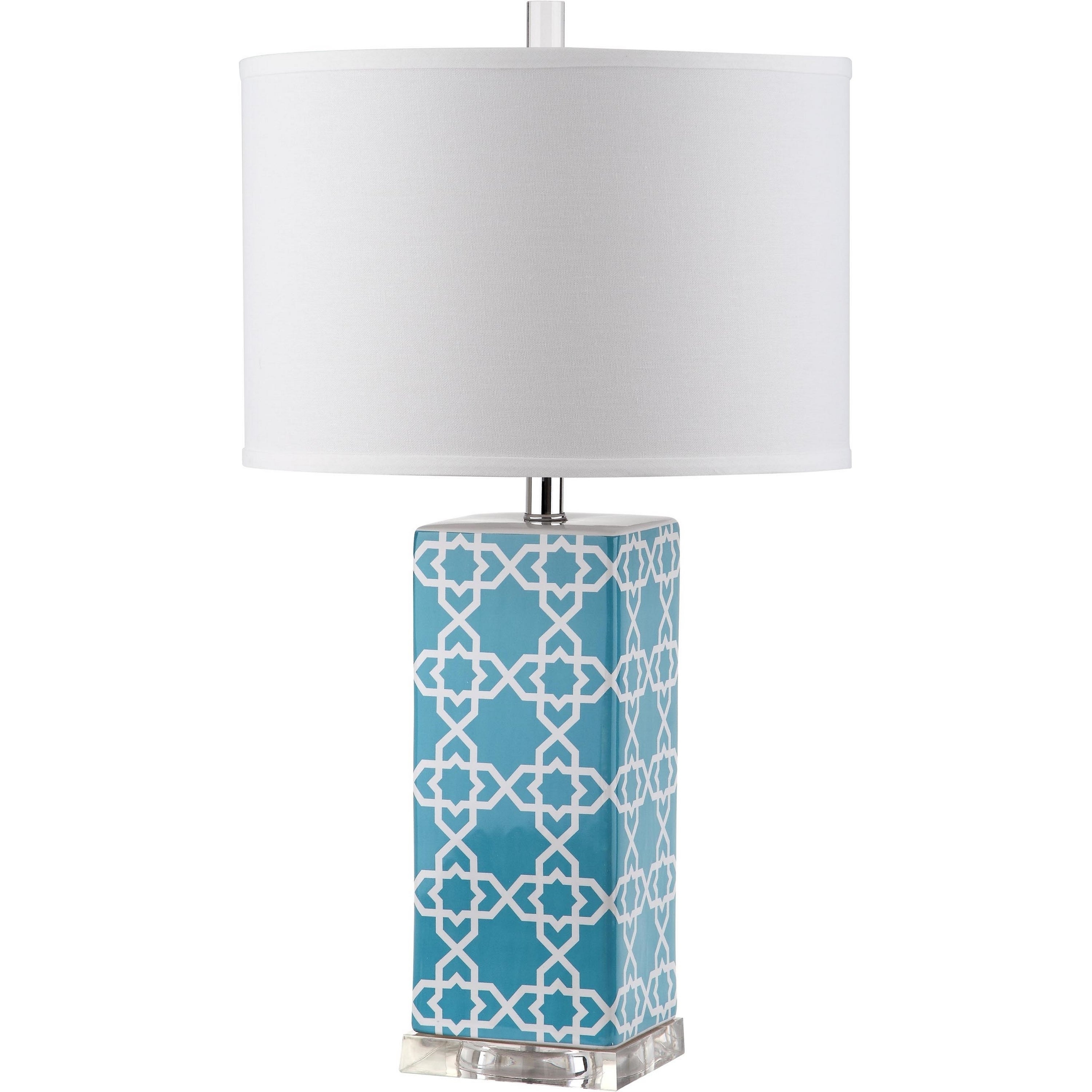 Safavieh Lighting 27 Inch Quatrefoil Light Blue Table Lamp within dimensions 3000 X 3000