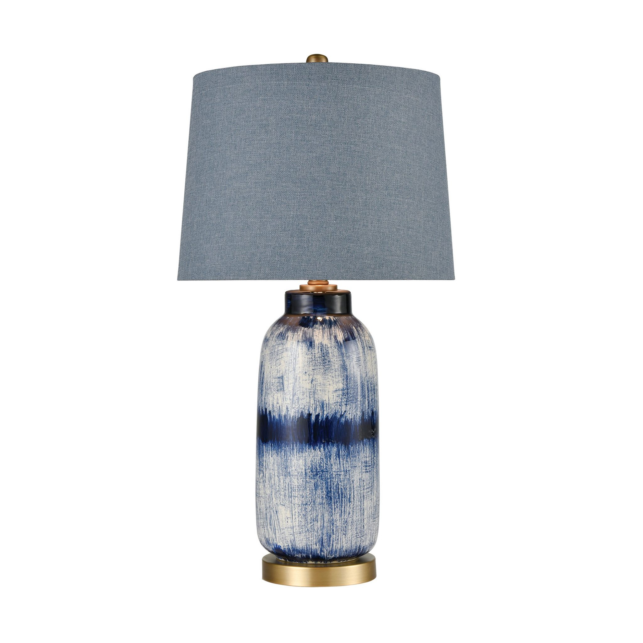 Scatter Table Lamp In Dark Blue Glaze And Matte Brushed Gold throughout measurements 2100 X 2100