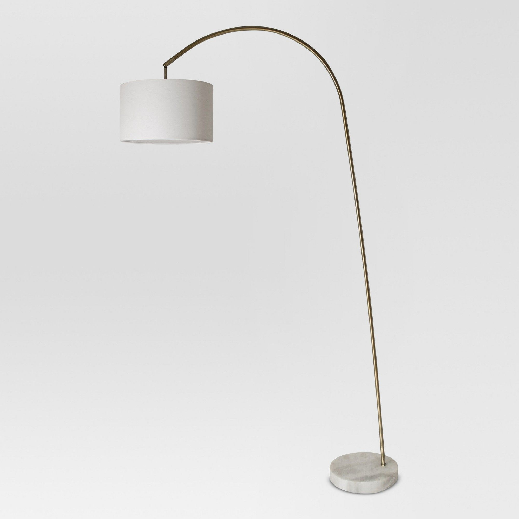 Shaded Arc With Marble Base Floor Lamp Brass Lamp Only within proportions 2000 X 2000