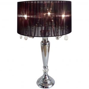 Silver Orchid Bacall Hanging Crystals Sheer Shade Table Lamp in dimensions 1288 X 1288