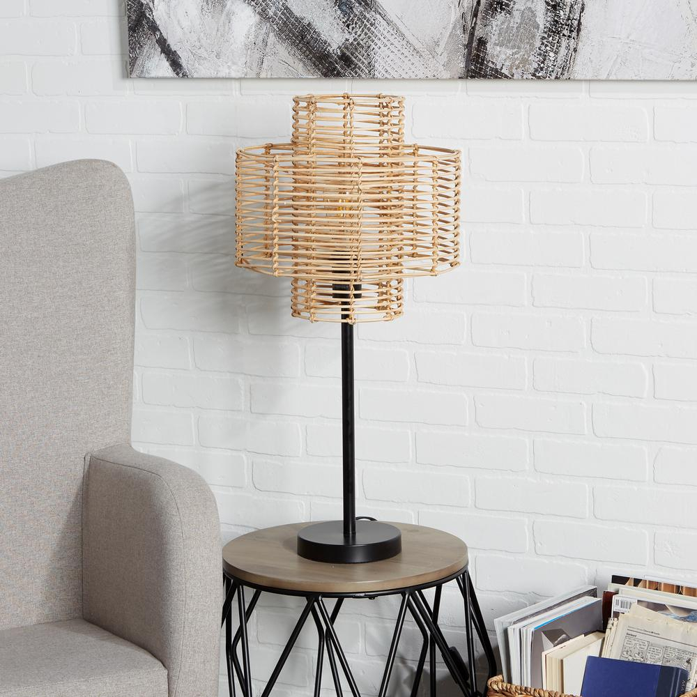 Silverwood Furniture Reimagined Cyndi 27 In Black And Tan Rattan Table Lamp pertaining to measurements 1000 X 1000