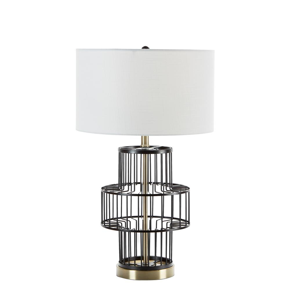 Silverwood Gabriella 255 In Black Wire Table Lamp With Shade intended for sizing 1000 X 1000