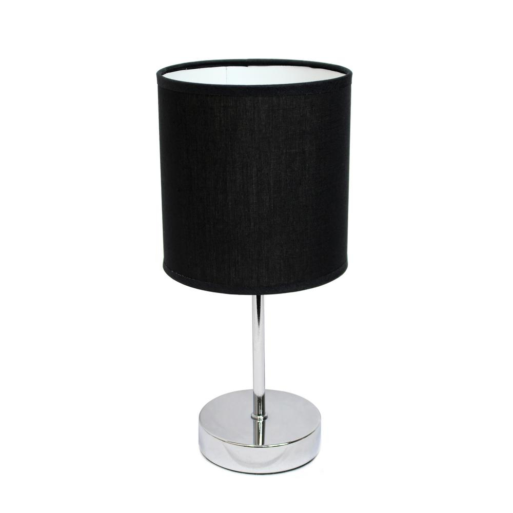 Simple Designs 1189 In Chrome Mini Basic Table Lamp With Black Fabric Shade within dimensions 1000 X 1000