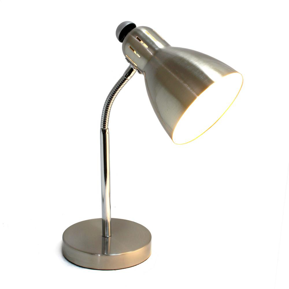 Simple Designs 1575 In Semi Flexible Brushed Nickel Desk Lamp pertaining to size 1000 X 1000