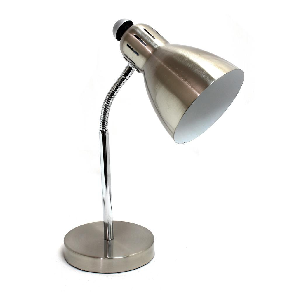 Simple Designs 1575 In Semi Flexible Brushed Nickel Desk Lamp throughout proportions 1000 X 1000