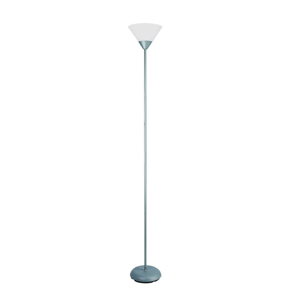 Simple Designs 7125 In Silver Stick Torchiere Floor Lamp with measurements 1000 X 1000