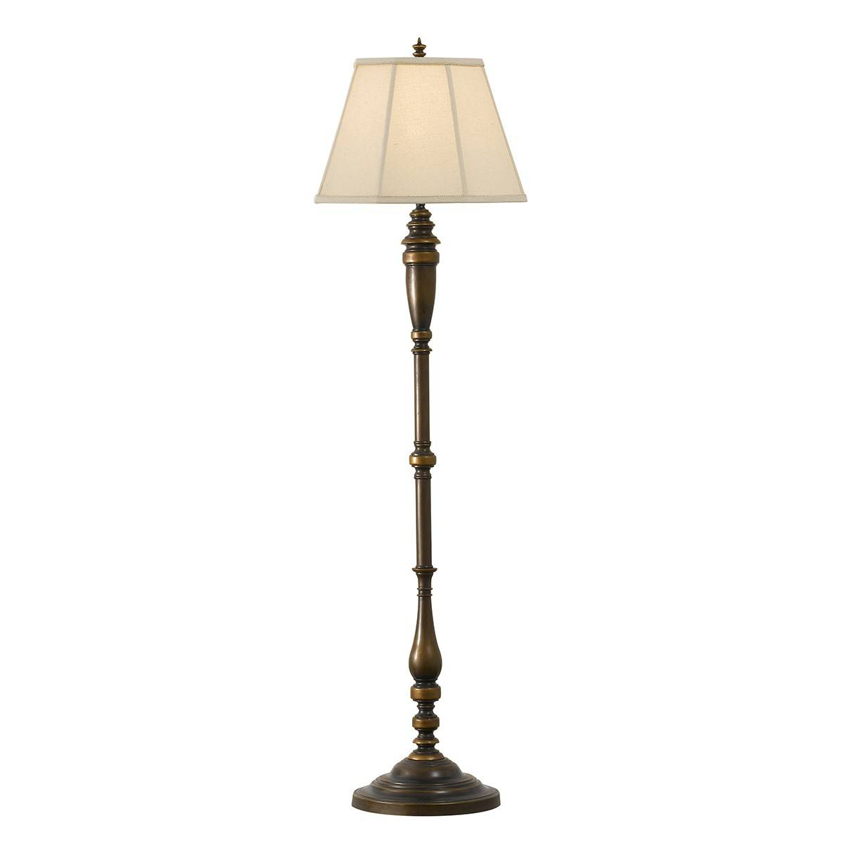 Single Light Floor Lamp Brushed Bronze Finish Natural Linen regarding measurements 1200 X 1200