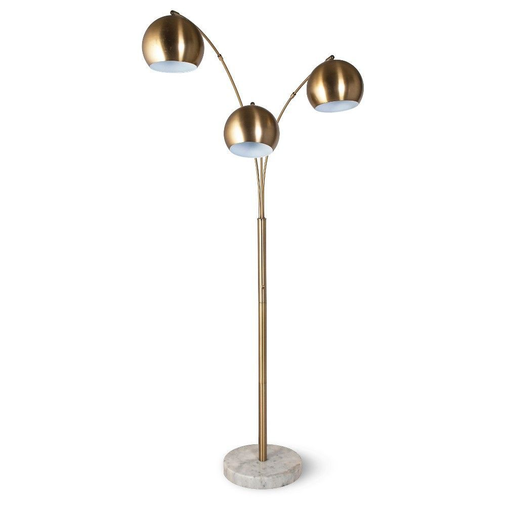 Span 3 Head Metal Globe Floor Lamp Brass Lamp Only intended for sizing 1000 X 1000