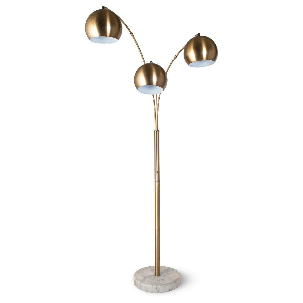 Span 3 Head Metal Globe Floor Lamp Brass Lamp Only throughout dimensions 1000 X 1000