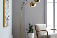 Span 3 Head Metal Globe Floor Lamp Brass Lamp Only with dimensions 1400 X 1400