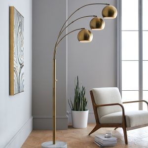 Span 3 Head Metal Globe Floor Lamp Brass Lamp Only with dimensions 1400 X 1400