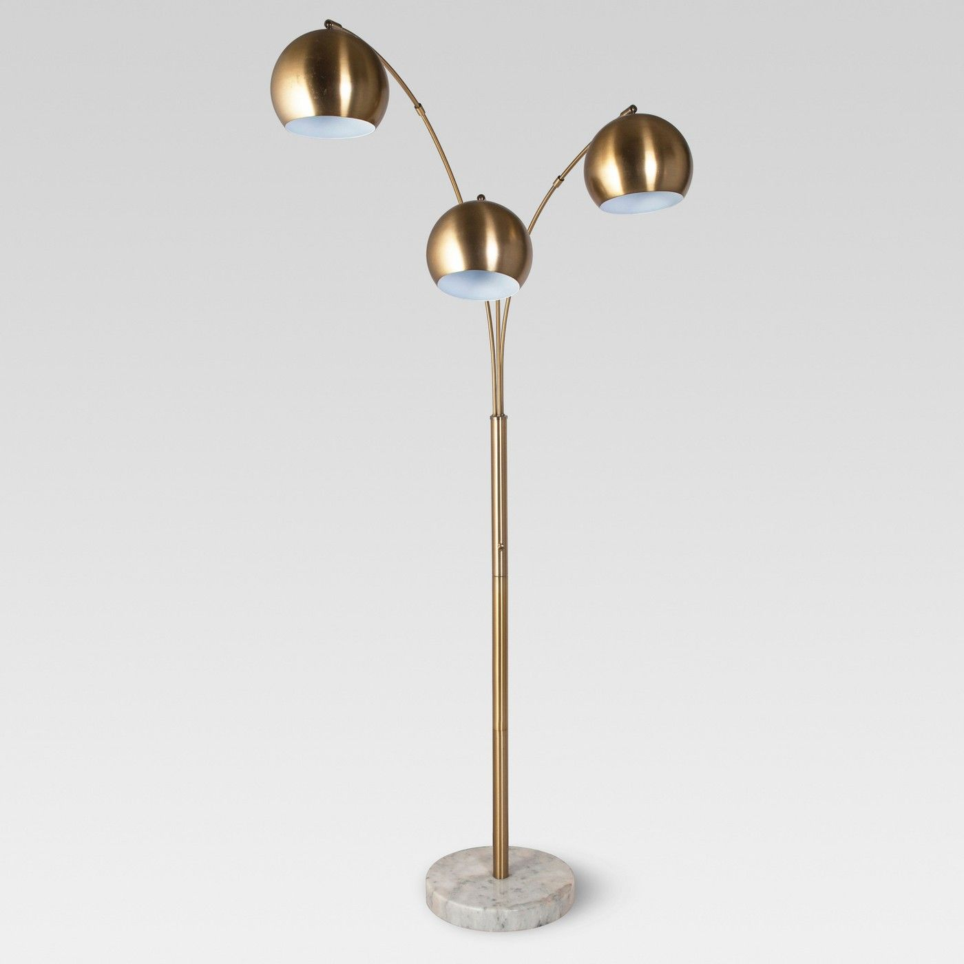 Span 3 Head Metal Globe Floor Lamp Brass Lamp Only within proportions 1400 X 1400