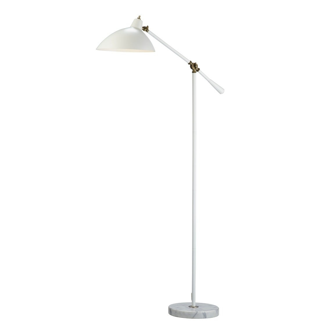 Strick Bolton Kellen Adjustable White Floor Lamp With Marble Base inside proportions 1122 X 1122
