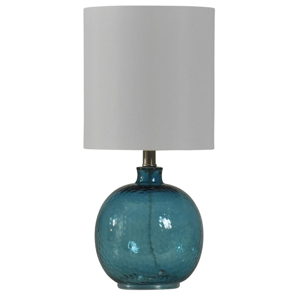 Stylecraft 20 In Blue Table Lamp With White Hardback Fabric Shade regarding proportions 1000 X 1000