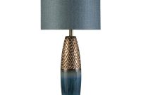 Stylecraft 37 In Blue Copper Table Lamp With Bedford Styrene Shade inside measurements 1000 X 1000