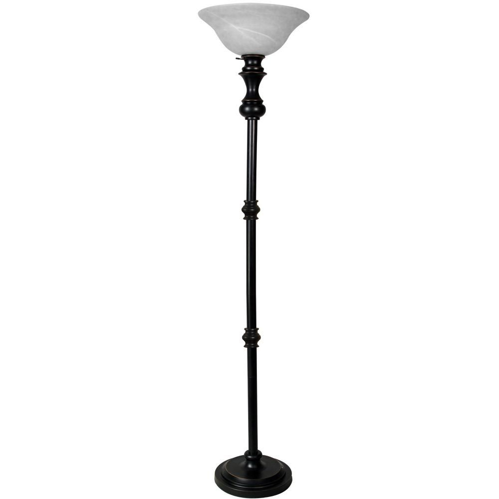 Stylecraft 71 In Bronze Floor Lamp With Amber Glass Shade in size 1000 X 1000