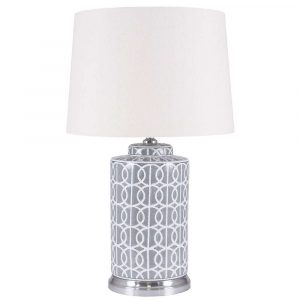 Stylish Tall Grey And White Ceramic Table Lamp And Shade inside dimensions 1000 X 1000