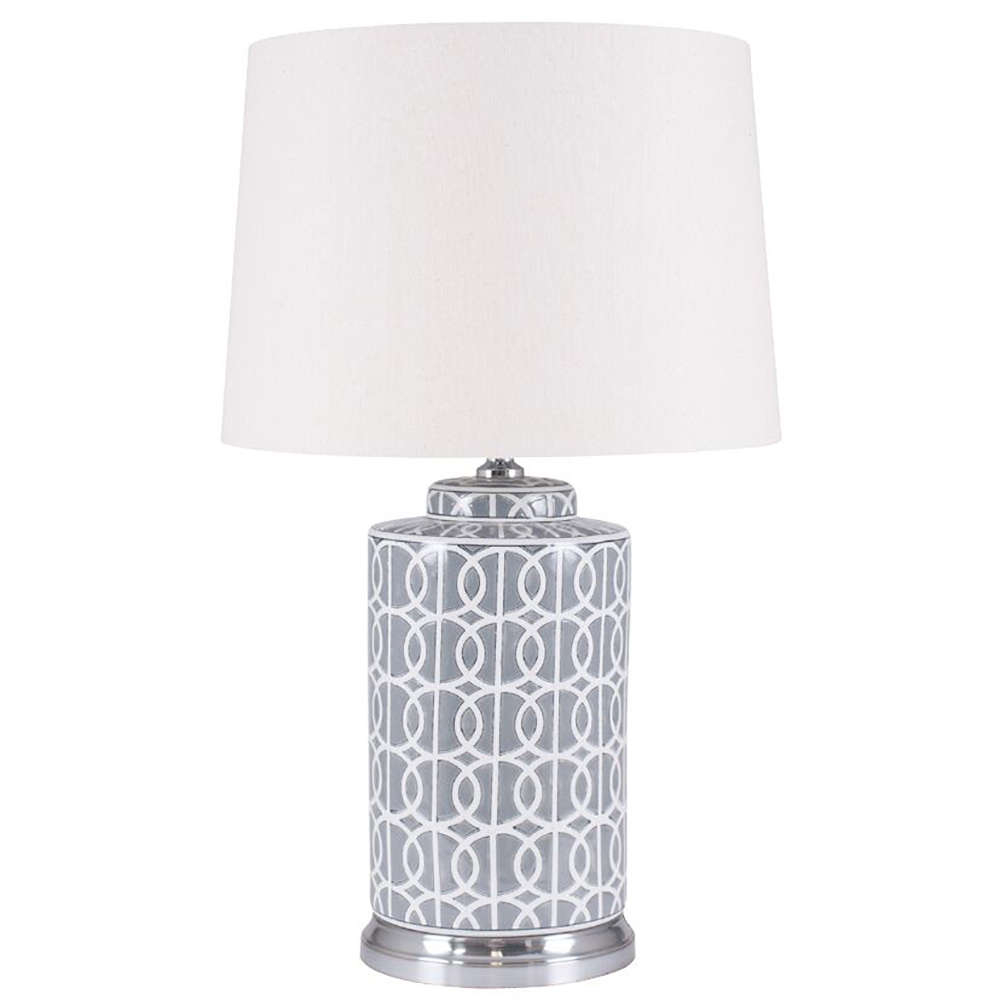 Stylish Tall Grey And White Ceramic Table Lamp And Shade inside dimensions 1000 X 1000