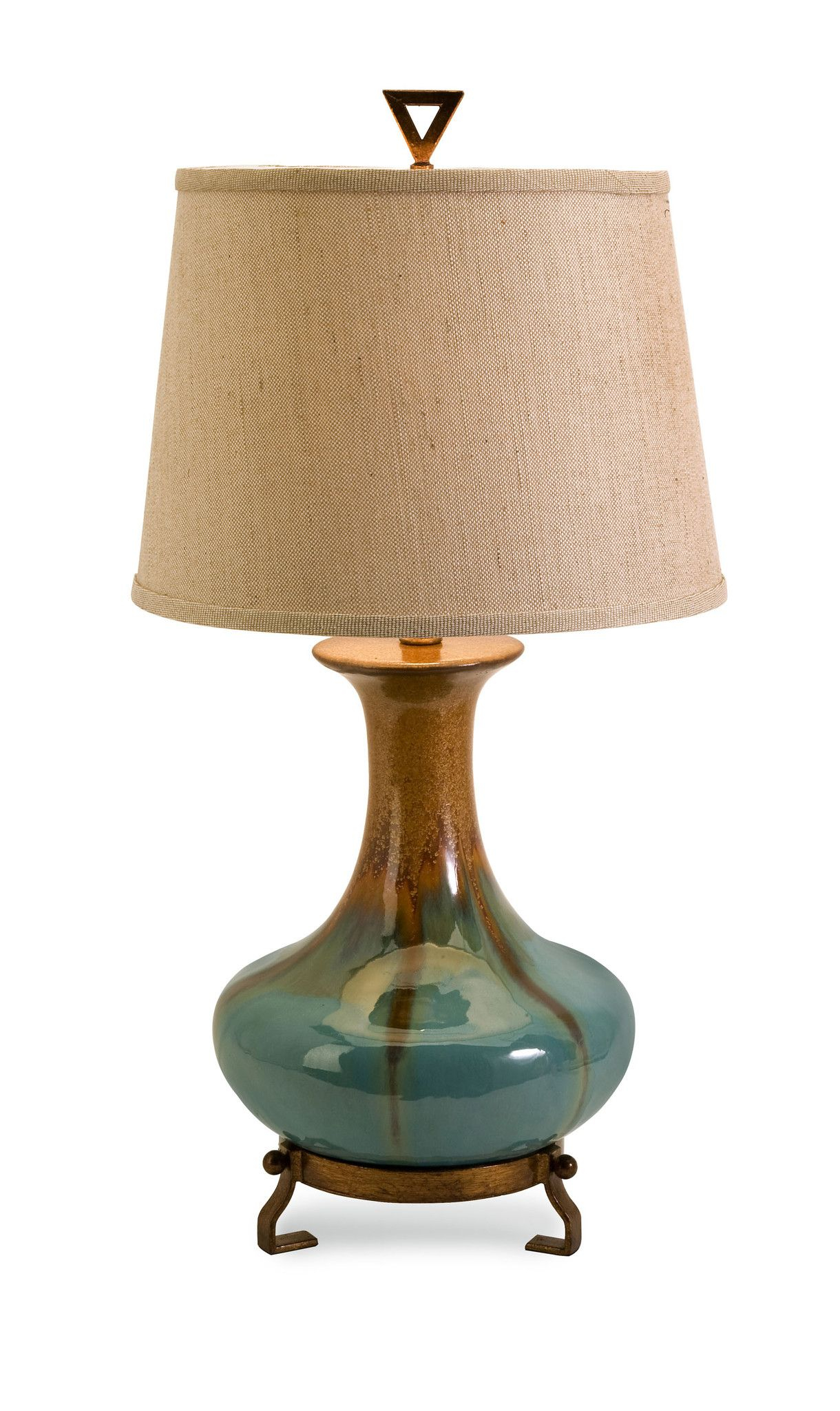 Stylish Turquoise And Golden Brown Ceramic Tabletop Lamp throughout sizing 1220 X 2048